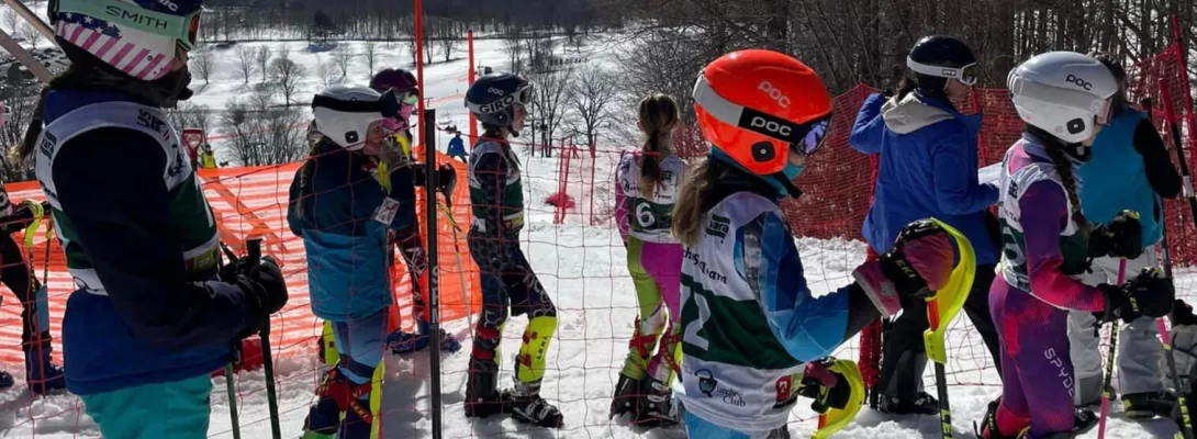 u12 kids making their way down the mountain