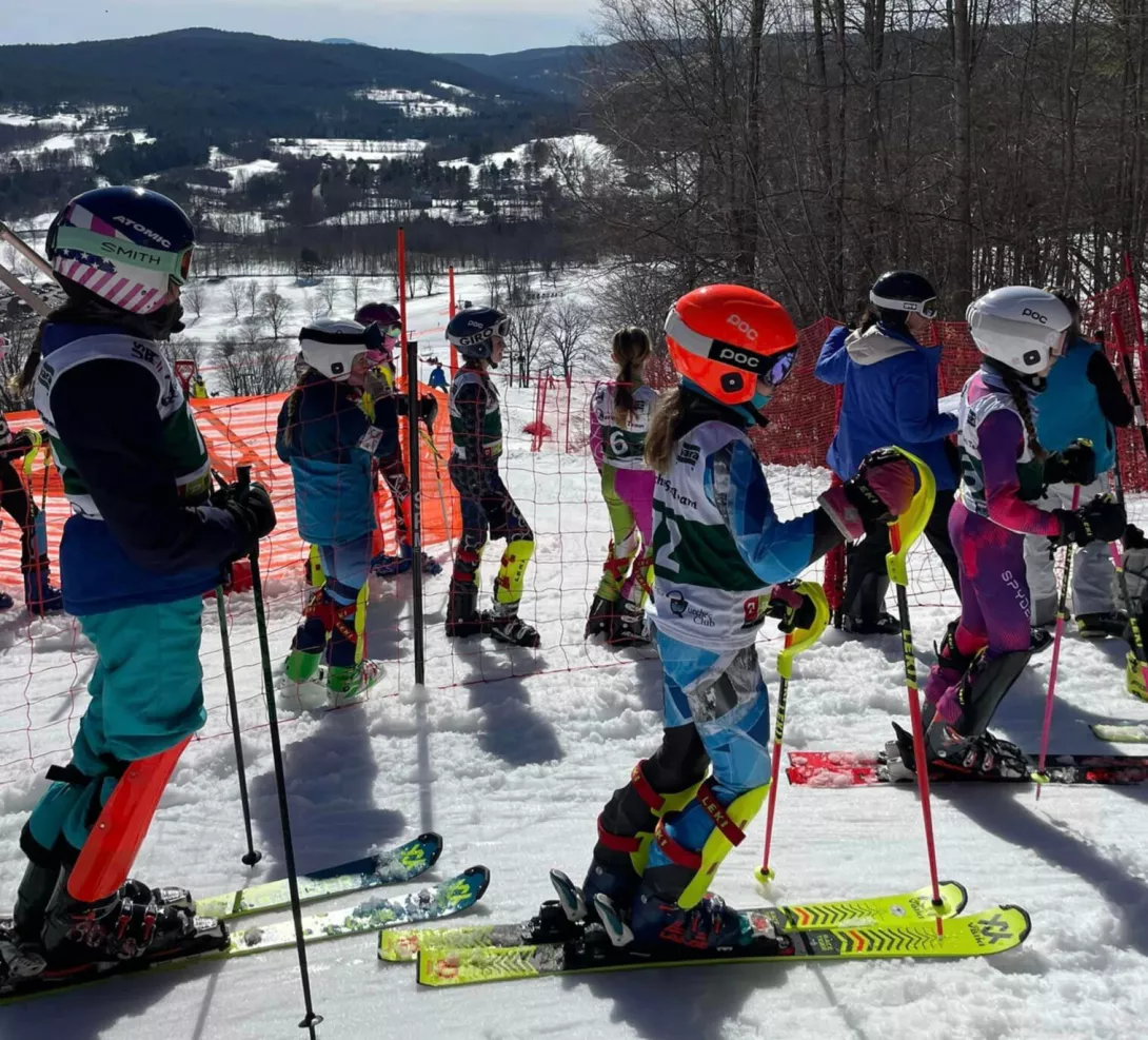 u12 kids making their way down the mountain